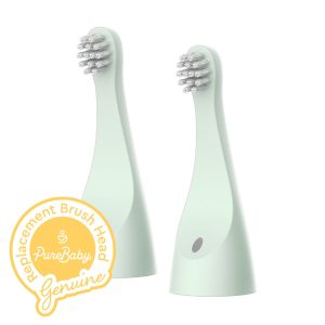 PureBaby Infant-to-Toddler Electric Toothbrush (PEBBYBSH-SG) - 2-Pack Replacement Bristle Brush Heads