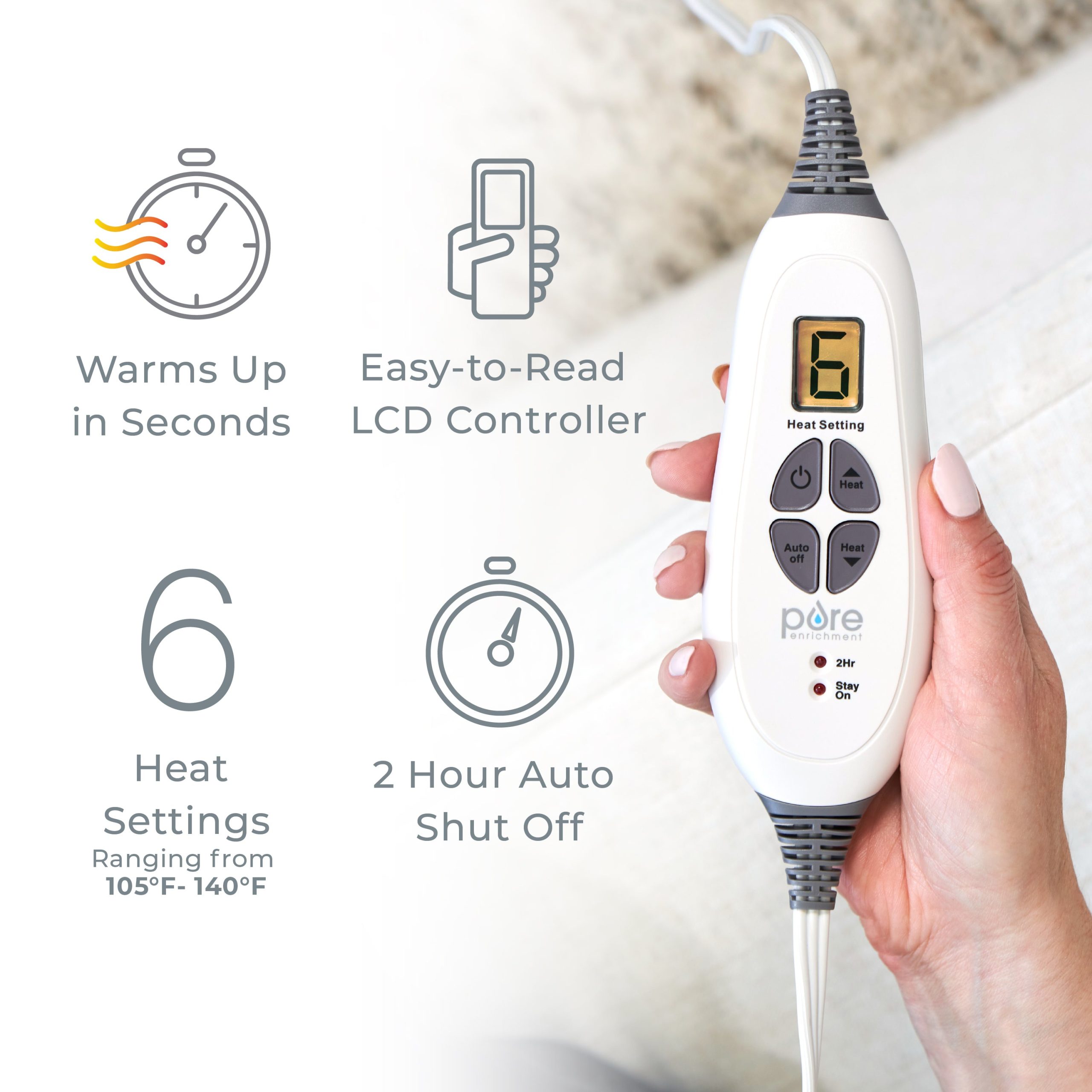 PureRelief XL Electric Heating Pad - Image 23