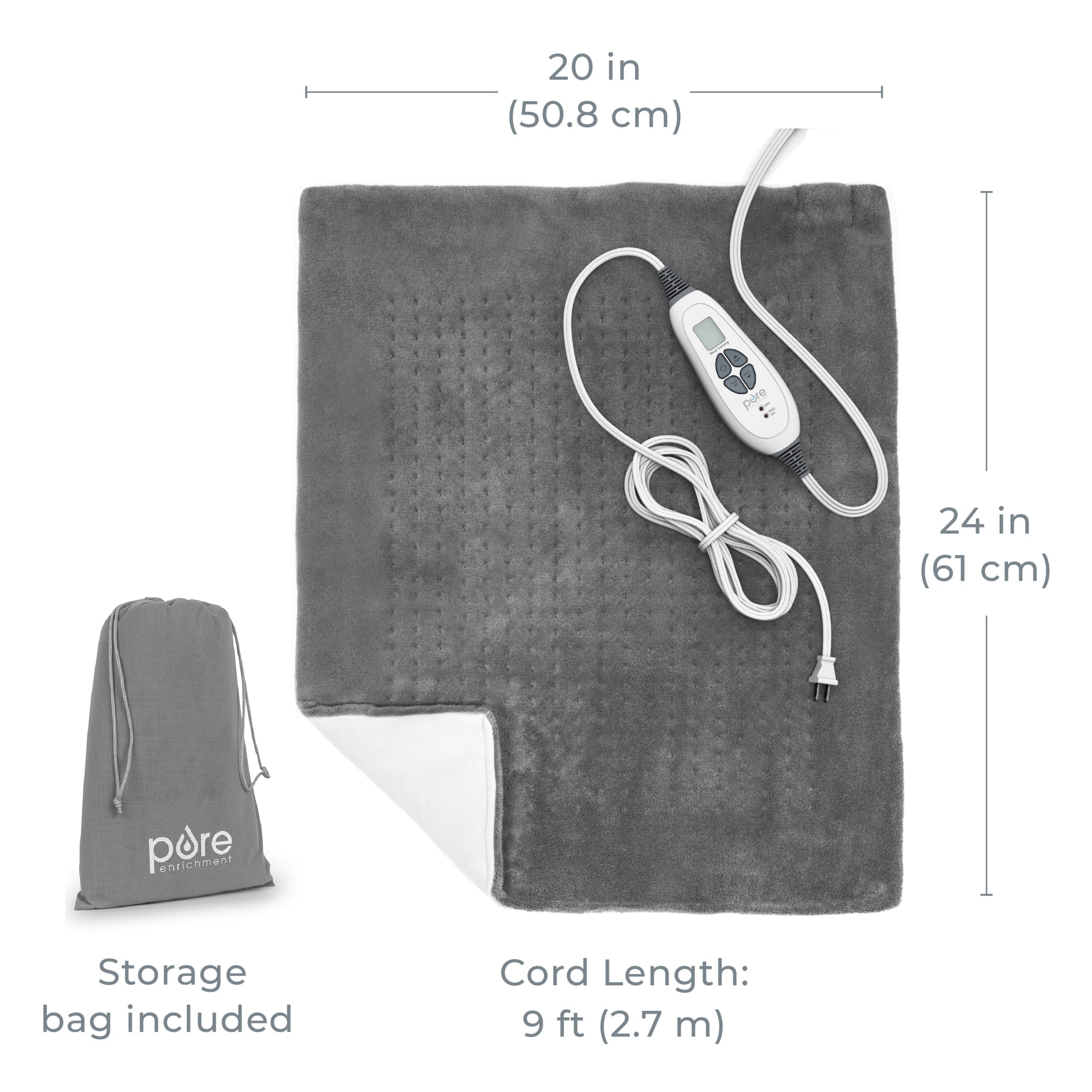 PureRelief XXL Ultra-Wide Microplush Heating Pad - Image 8