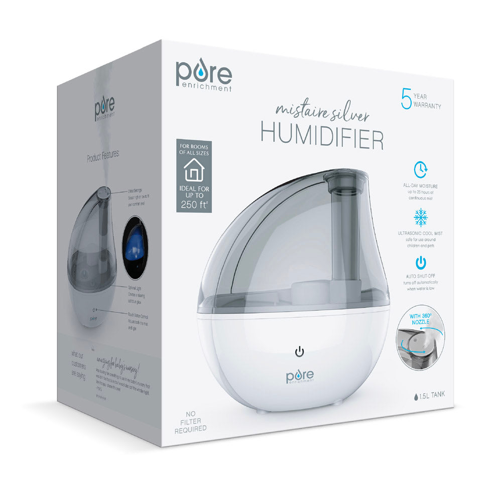 MistAire™ Silver Ultrasonic Cool Mist Humidifier - Image 9