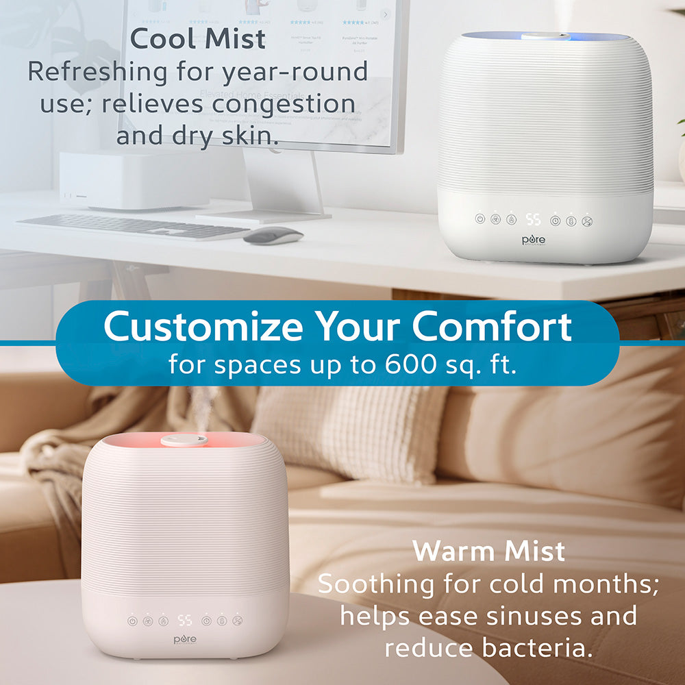 HUME™ Sense Warm & Cool Mist Top Fill Humidifier. 2-Gallon Tank - Image 4