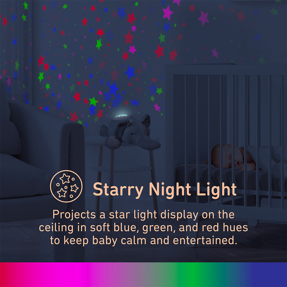 PureBaby® Sound Sleepers Sound Machine and Star Projector - Elephant - Image 6