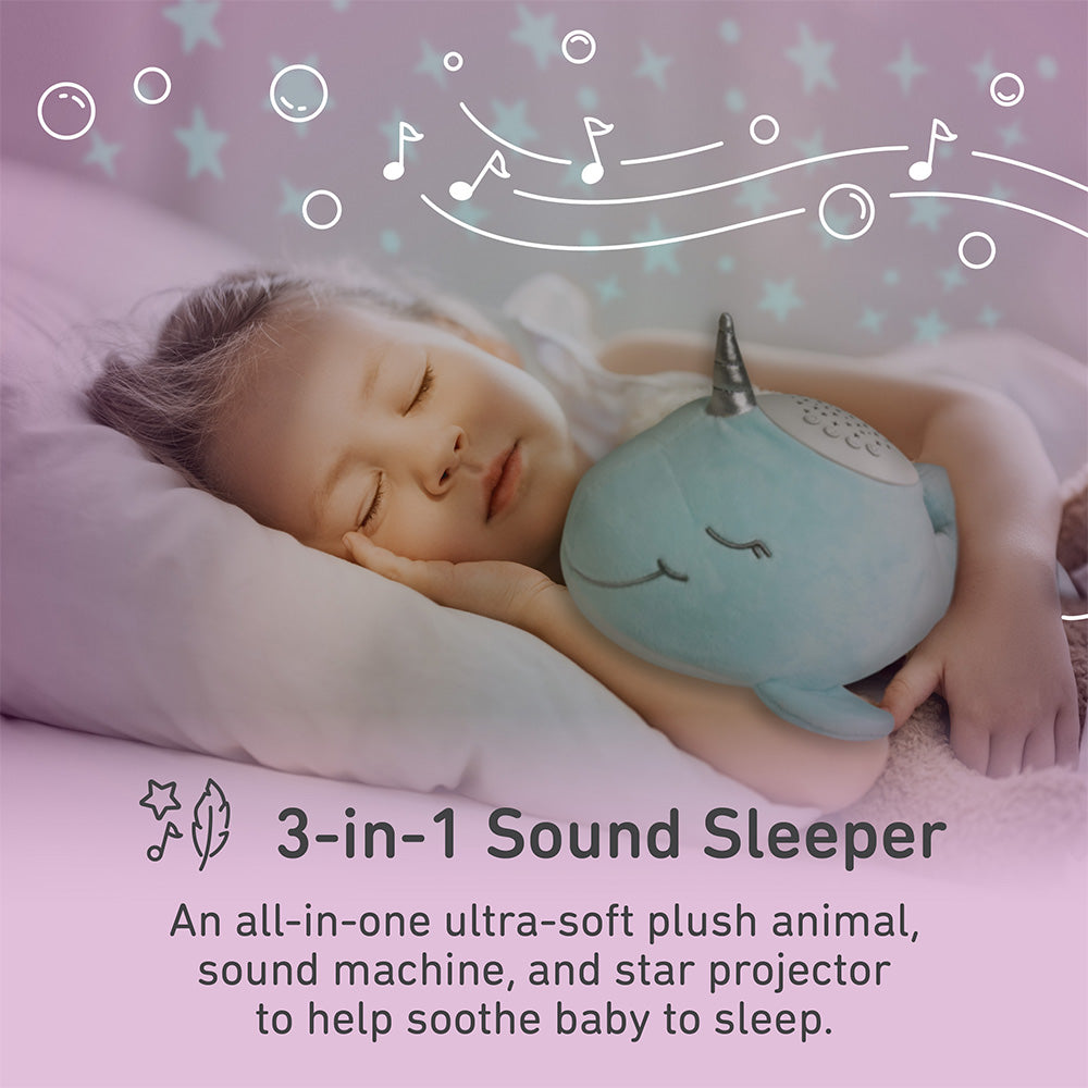 PureBaby® Sound Sleepers Sound Machine and Star Projector - Narwhal - Image 2